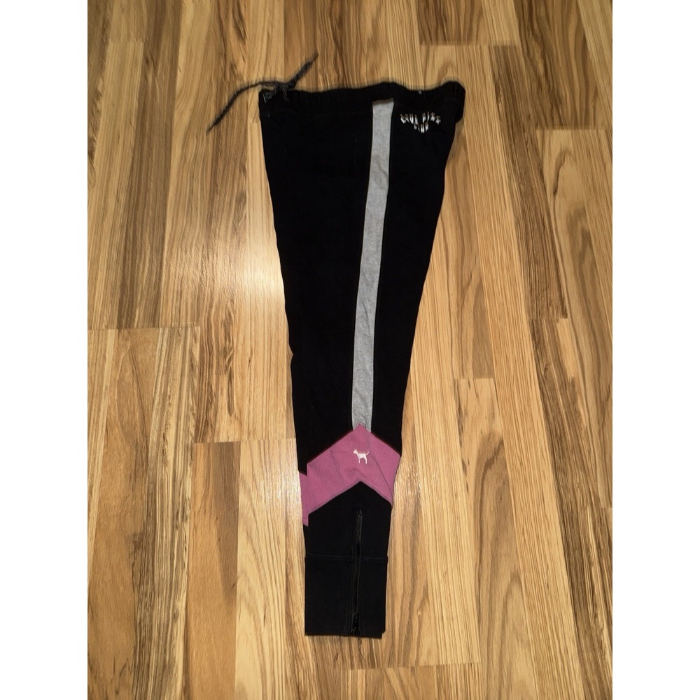 Victoria's Secret VS Love Pink M Colorblock Zip‎ Ankles Campus Yoga Legging
